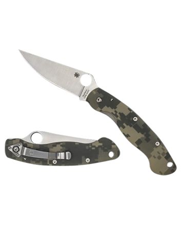 Spyderco C36GPCMO Military4" Folding Clip Point Plain Stonewashed CPM S30V SS Blade/ Digital Camo G10 Handle Includes Pocket Clip