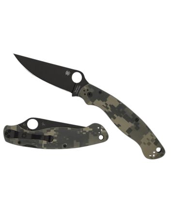 Spyderco C36GPCMOBK2 Military 24" Folding Plain Black DLC CPM S30V SS Blade/ Digital Camo G10 Handle Includes Pocket Clip