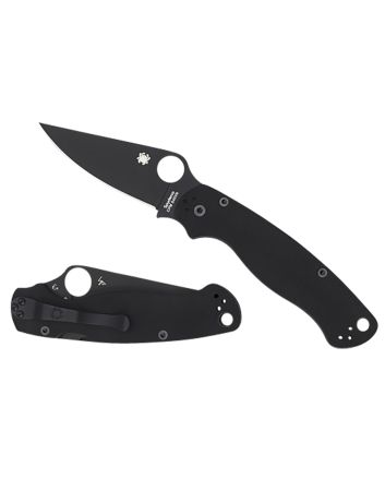 Spyderco C81GPBK2 Para Military 23.42" Folding Plain Black DLC CPM S45VN SS Blade/Black Textured G10 Handle Includes Pocket Clip