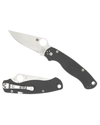 Spyderco C81GPDGY2 Para Military 23.47" Folding Plain Satin Maxamet Steel Blade/Dark Gray Textured G10 Handle Includes Pocket Clip