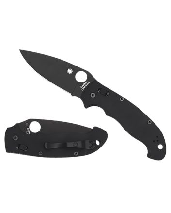 Spyderco C95GPBBK2 Manix 2XL 3.85" Folding Plain Black DLC CPM S30V SS Blade/Black Textured G10 Handle Includes Pocket Clip