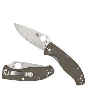 Spyderco C122GBNM4P Tenacious3.35" Folding Plain CPM M4 Blade/ Brown Textured G10 Handle Includes Pocket Clip