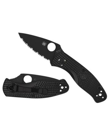 Spyderco C136PBBK Persistence Lightweight 2.75" Folding Plain Black Oxide 8Cr13MoV SS Blade/Black Bi-Directional Texturing FRN Handle Includes Pocket Clip