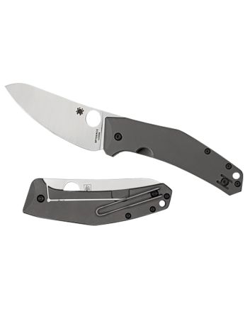 Spyderco C211TIP SpydieChef Salt 3.32" Folding Plain LC200N Blade Satin Titanium Handle Includes Pocket Clip