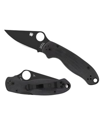 Spyderco C223GPBK Para 32.95" Folding Clip Point Plain Black DLC CPM S45VN SS Blade/Black G10 Handle Includes Pocket Clip