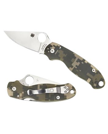 Spyderco C223GPCMO Para 32.95" Folding Plain Black DLC CPM S45VN SS Blade/Digital Camo Textured G10 Handle Includes Pocket Clip
