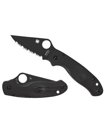Spyderco C223PBBK Para 3 Lightweight 2.92" Folding Plain Black DLC CTS BD1N SS Blade/Black Textured FRN Handle Includes Pocket Clip