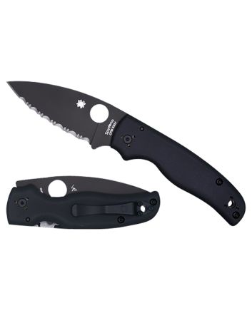 Spyderco C229GPBK Shaman3.58" Folding Plain Black DLC CPM S30V SS Blade/Black Textured G10 Handle Includes Pocket Clip