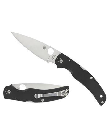 Spyderco C244GP Native Chief Lightweight 4.02" Folding Plain Stonewashed CTS BD1N SS Blade/Black Textured FRN Handle Includes Pocket Clip