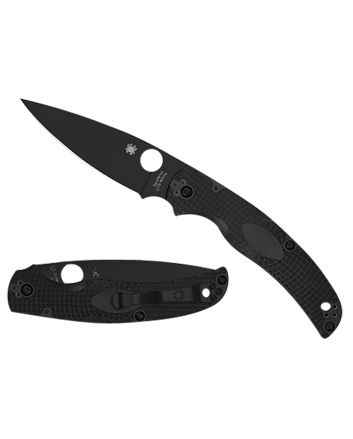 Spyderco C244PBBK Native Chief Lightweight 4.02" Folding Plain Black DLC CTS BD1N SS Blade/Black Textured FRN Handle Includes Pocket Clip
