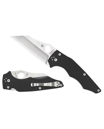 Spyderco C253GP YoJumbo3.98" Folding Wharncliffe Plain Stonewashed CPM S30V SS Blade/ Black Textured G10 Handle Includes Pocket Clip