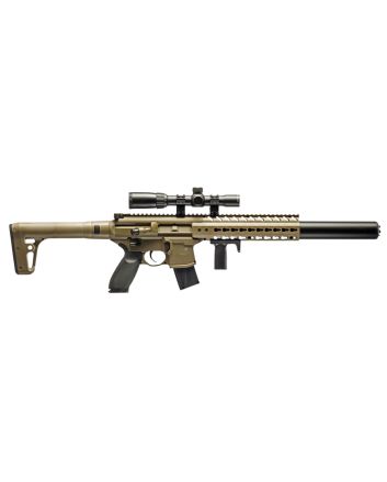 Sig Sauer Airguns AIRMCX MCX AirCO2 177 Pellet 30rd Flat Dark Earth Flat Dark Earth Synthetic Stoc with 1-4x24mm Scope