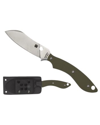 Spyderco FB50GPOD Stok2.95" Fixed Drop Point Plain Stonewashed 8Cr13MoV SS Blade/Olive Drab Textured G10 Handle Includes Sheath w/G-Clip