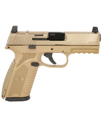 FN 66101382 510 MRD Full Size 10mm Auto 10+1, 4.10" Black Target Crown Steel Barrel, Flat Dark Earth PVD Optic Cut/Serrated Steel Slide &amp; Polymer Frame w/Picatinny Rail, Ambidextrous