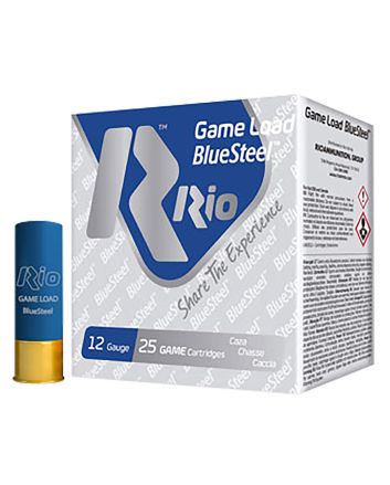 Rio Ammunition GLBS327 Game Load BlueSteel12Gauge 2.75" 1 1/8oz 7Shot 25 Per Box/10 Case