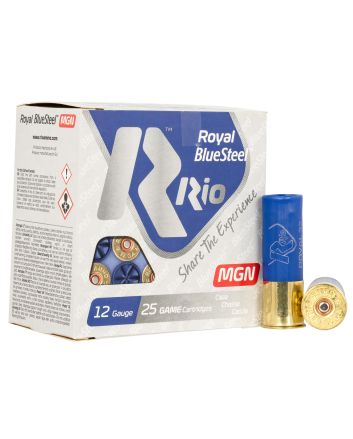 Rio Ammunition RBSM323 Royal BlueSteel12Gauge 3" 1 1/8oz 3Shot 25 Per Box/10 Case