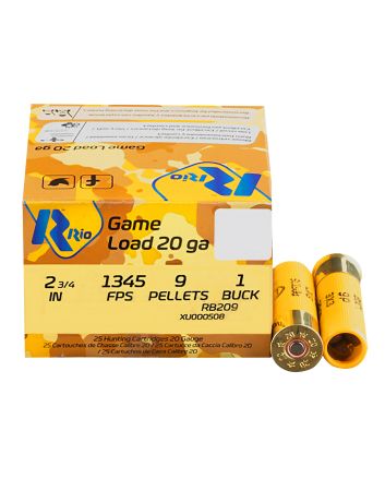 Rio Ammunition RB209 Royal Buck20Gauge 2.75" 1 1/8oz 0Buck Shot 25 Per Box/10 Case