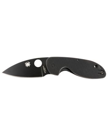Spyderco C216GPBBK Efficient2.98" Folding Plain Black DLC 8Cr13MoV SS Blade/Black Textured G10 Handle