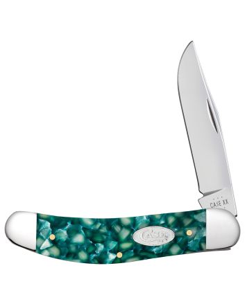 Case 71385 Sowbelly Sparxx Folding Clip Point/Plain Mirror Polished Tru-Sharp SS Blade/Green Kirinite Handle