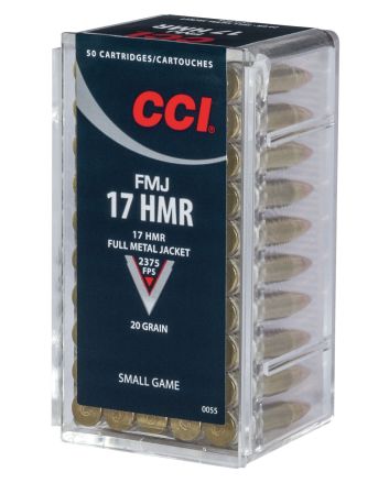 CCI 0055 Gamepoint Rimfire 17HMR 20gr Full Metal Jacket 50 Per Box/40 Case