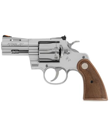 Colt Mfg PYTHONSP2WCTS Python357 Mag/38 Special 6 Shot 2.50" Stainless Recessed Target/Vent Rib Barrel, Stainless Cylinder &amp; Frame, Walnut w/Colt Medallion Grip