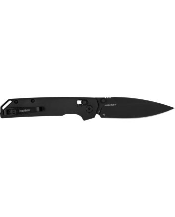 Kershaw 2038BLK Iridium3.40" Folding Spear Point Plain Satin/Stonewashed D2 Steel Blade/ Gray Anodized Aluminum Handle Includes Pocket Clip