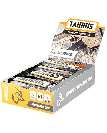 Taurus 389000901 G3 Magazine Pop Display 15rd 9mmLuger Black Steel w/ Polymer Base Plate (12 Mags)