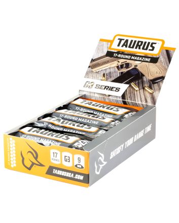 Taurus 389000902 G3 Magazine Pop Display 17rd 9mmLuger Black Steel w/ Polymer Base Plate (12 Mags)