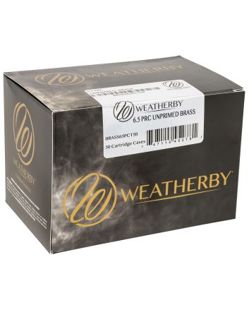 Weatherby BRASS65PCT50 Unprimed Cases6.5PRC Rifle Brass 50/Box