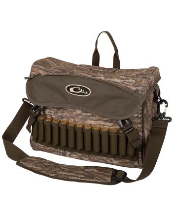Drake Waterfowl DA1040006 Shoulder Bag 2.0 Mossy Oak Bottomland, 6 Storage Pockets, Exterior Storage &amp; Shell Loops, Choke Tube Sleeves, Adj. Shoulder Strap