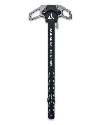 Radian Weapons R0065 Raptor SD Ambi Charging Handle, Tungsten Gray, Gas Ported Shaft, Fits Mil-Spec AR-15/M16 Platform