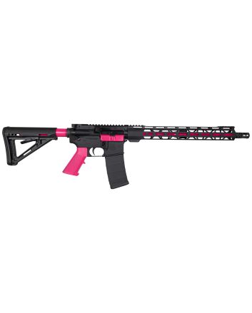 Diamondback DB175AK591 DB155.56x45mm NATO 16" 30+1, Black with Prison Pink Accents, Carbon Lower, 15" M-Lok Handguard, Magpul Carbine Stock, A2 Grip