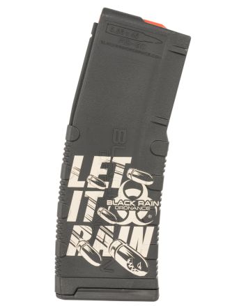 Black Rain Ordnance MAG30LETITRAINB Magazine30rd 223 Rem/5.56 NATO Let It Rain Bullet Engraving Fits AR-15 Platform