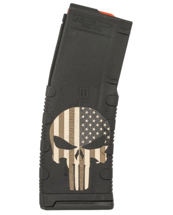 Black Rain Ordnance MAG30PUNISHW/FLAG Magazine30rd 223 Rem/5.56 NATO Punisher American Flag Engraving Fits AR-15 Platform