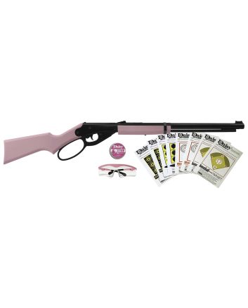 Daisy 994999403 Carbine Fun Kit Spring Piston, 177 BB 350 fps, Black Rec, Pink Synthetic Furniture, Includes Glasses/350rd Ammo/Target