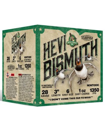 HEVI-Shot HS18436 HEVI-Bismuth Waterfowl 28Gauge 3" 1oz 6Shot 25 Per Box/10 Case