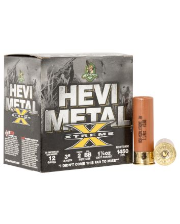 HEVI-Shot HS38188 HEVI-Metal Extreme 12Gauge 3" 1 1/4oz Steel/Tungsten 2/BBShot 25 Per Box/10 Case