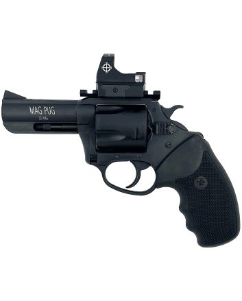 Charter Arms 13535 Mag PugLarge 357 Mag 5 Shot, 3" Black Passivate Steel Barrel &amp; Cylinder, Black Passivate Steel w/Picatinny Rail Frame. Black Combat Rubber Grip, Includes Micro Optic