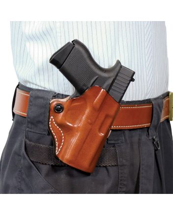 DeSantis Gunhide 019TA3NZ0 Mini ScabbardOWB Tan Leather Belt Slide Fits Glock 48 Right Hand