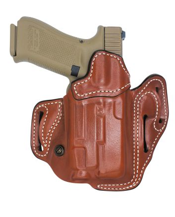 DeSantis Gunhide 201TA3WZ0 Vengeance ScabbardOWB Tan Leather Fits Glock 19/19x/19 Gen 5/23/32/45, Belt Slide Mount, Right Hand