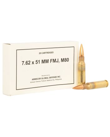 Armscor 50319 Rifle M80 7.62x51mmNATO 147gr Full Metal Jacket 20 Per Box/10 Case