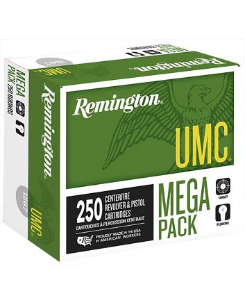 Remington Ammunition 23777 UMC Mega Pack 9mmLuger 115gr Full Metal Jacket 250 Per Box/4 Case