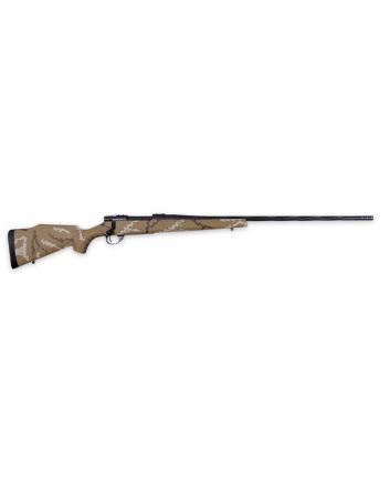 Weatherby VHH223RR6B Vanguard Outfitter 223 Rem 5+1 24" Threaded/Spiral Fluted, Graphite Black Barrel/Rec, Tan with Brown &amp; White Sponge Synthetic Stock, Accubrake Muzzle Brake, Adj. Trigger