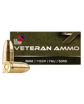 Hyperion Munitions HMBX913 Veteran Ammo9mm Luger 115 gr Full Metal Jacket 50 Per Box/ 20 Cs