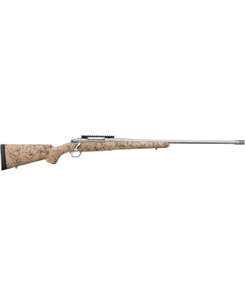 Ruger 57156 Hawkeye FTW Hunter Full Size 7mm PRC 4+1 24" Matte Stainless Threaded Barrel, Picatinny Rail Stainless Steel Receiver, Speckled Tan/Black HS Precision Synthetic Stock