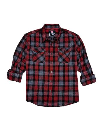 Hornady Gear 32195 Flannel Shirt2XL Red/Black/Gray,Cotton/Polyester, Relaxed Fit Button Up