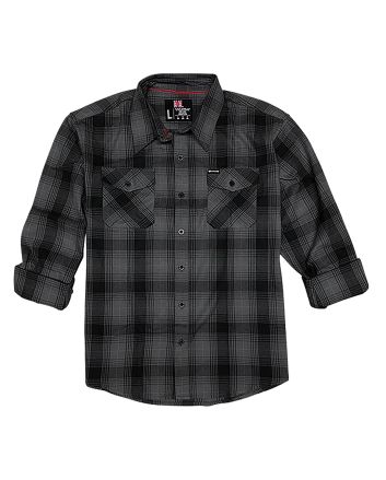 Hornady Gear 32223 Flannel ShirtLarge Gray/Black,Cotton/Polyester, Relaxed Fit Button Up