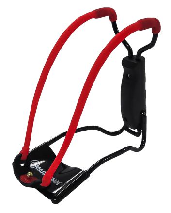 Marksman 3055 Marksman 3055 Folding Slingshot Red Hyper-Velocity Band Black Molded Handle