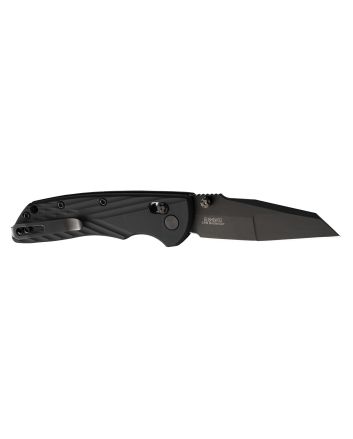 HogueDeka3.25" Folding Wharncliffe Plain Black Cerakote CPM MagnaCut SS Blade, Black Crosshatch Textured GRN Handle, Includes Pocket Clip