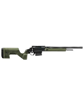 Stag Arms SABR01030001 Pursuit308 Win 5+1 18" Threaded/Fluted Sporter, Black Cerakote Barrel/Rec, OD Green OEM Hybrid Hunter Stock, TriggerTech Trigger, 20 MOA Scope Mount